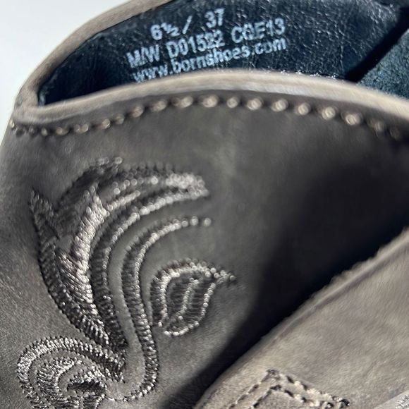 Born Womens Embroidered Leather Western Booties Boots Side Zip Gray Size 6.5 - Picture 5 of 9